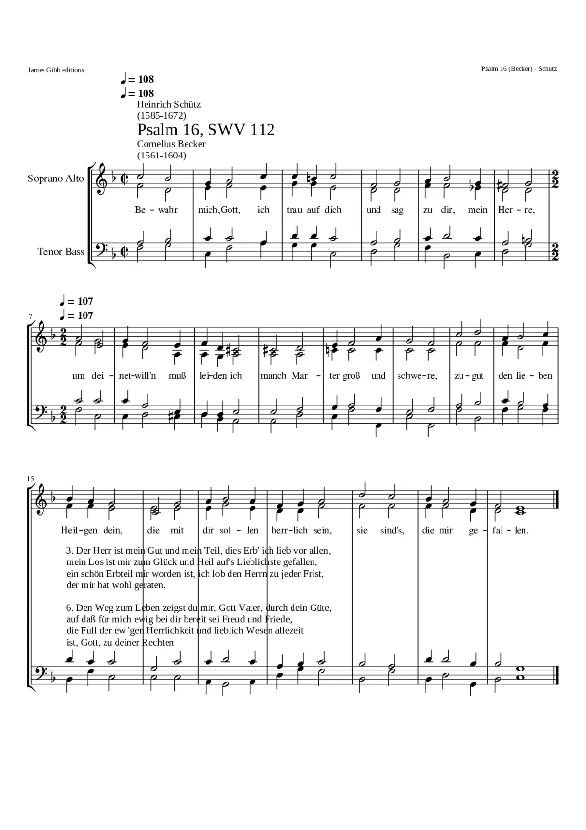 Bewahr mich Gott ich trau auf dich SWV 112 - Page 1