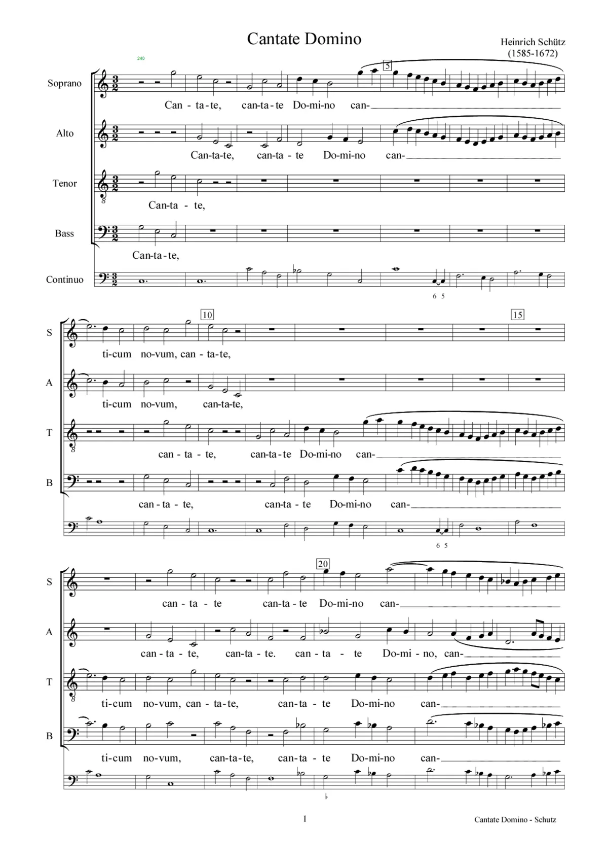 Cantate Domino, SWV 81 - Page 1