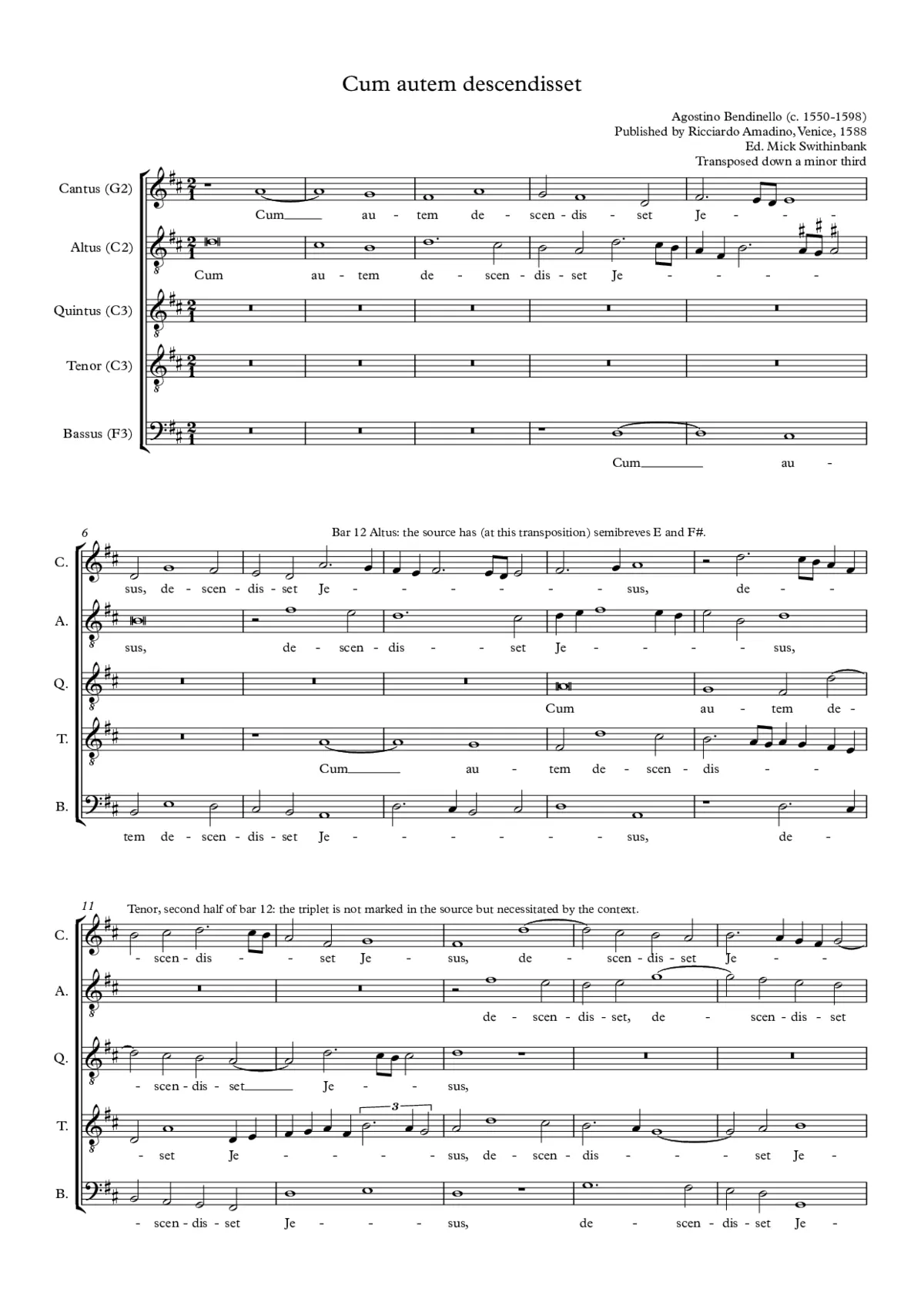 Cum autem descendisset - Page 1