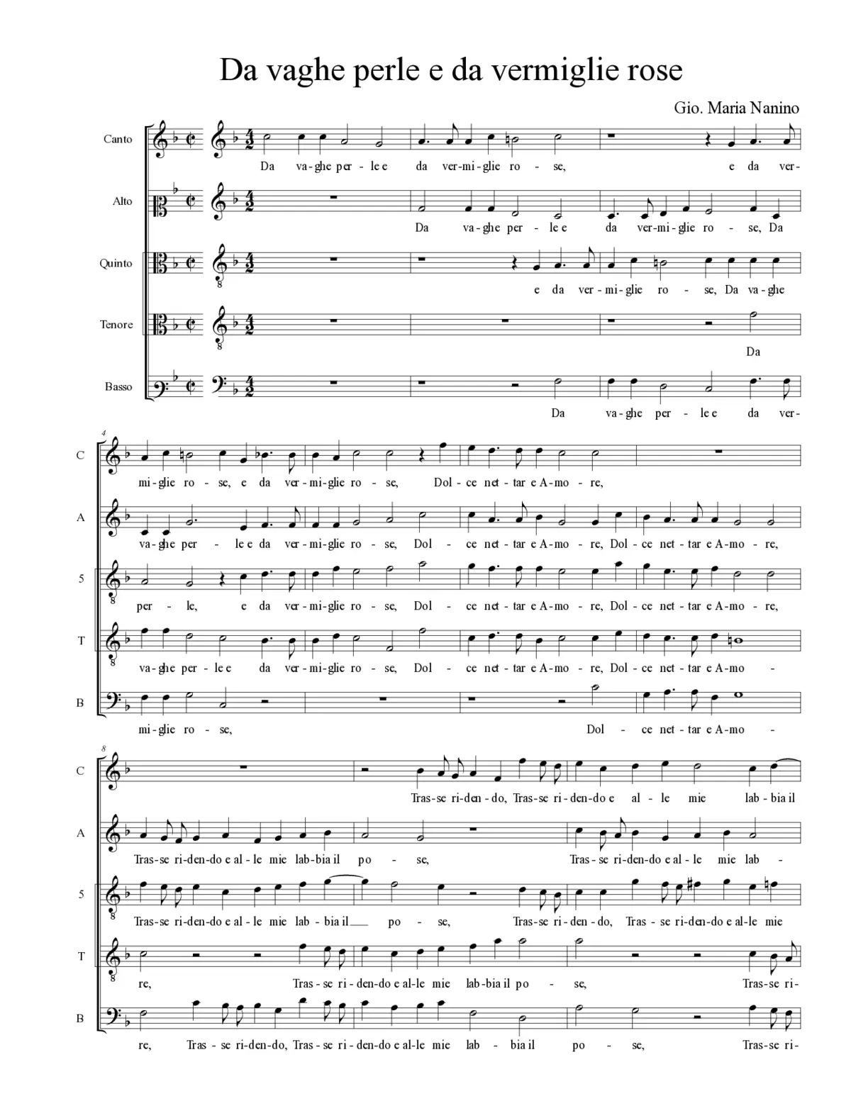 Da vaghe perle e da vermiglie rose - Page 1