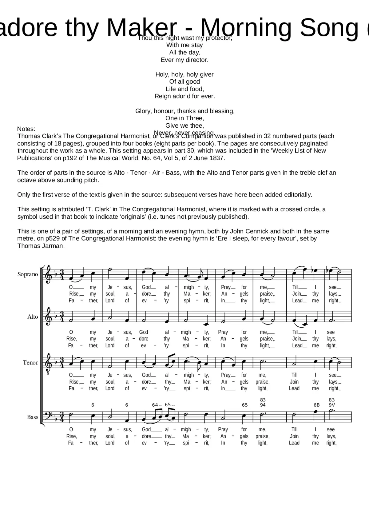 Rise my soul adore thy Maker - Page 1