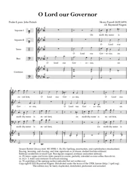 O Lord our governor, Z 141