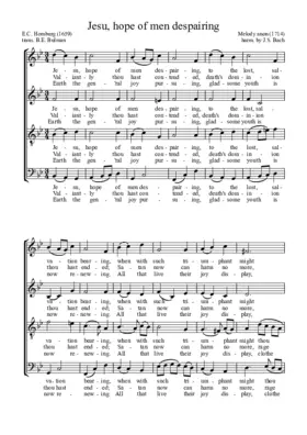 Jesu, hope of men despairing. BWV 475