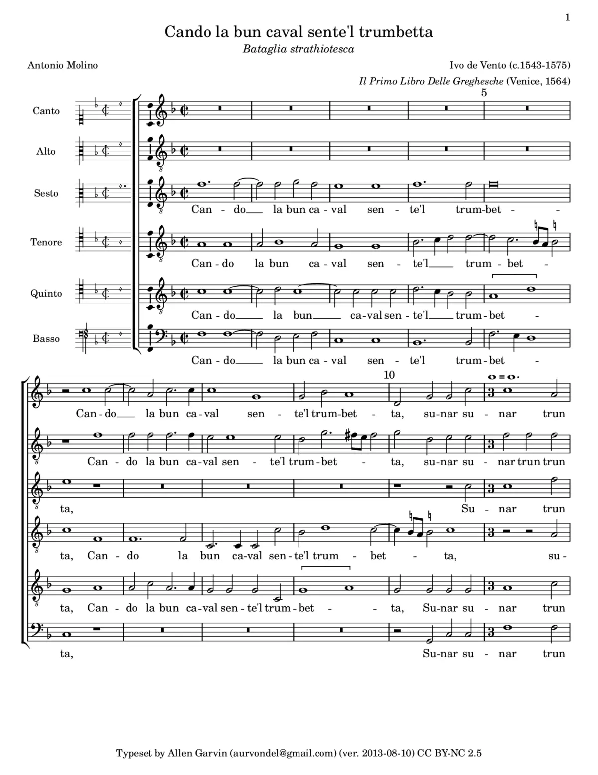 Cando la bun caval sente'l trumbetta - Page 1