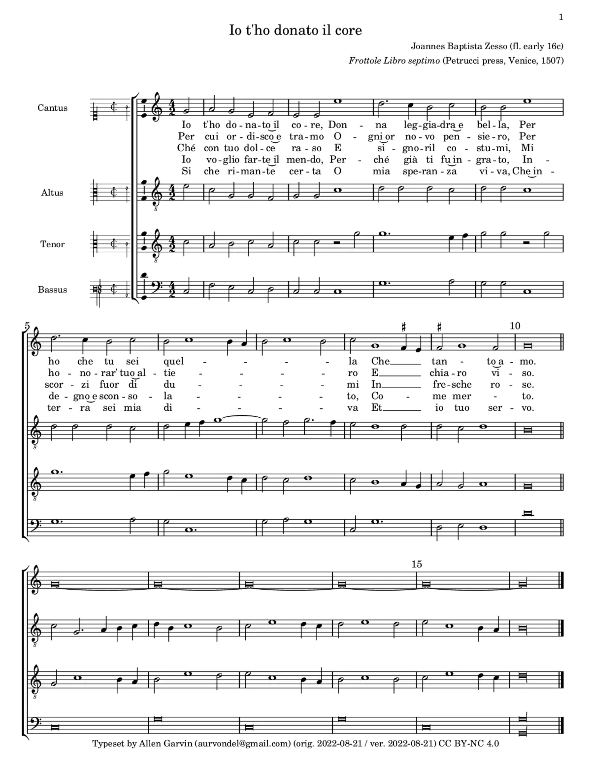 Io t'ho donato il core - Page 1