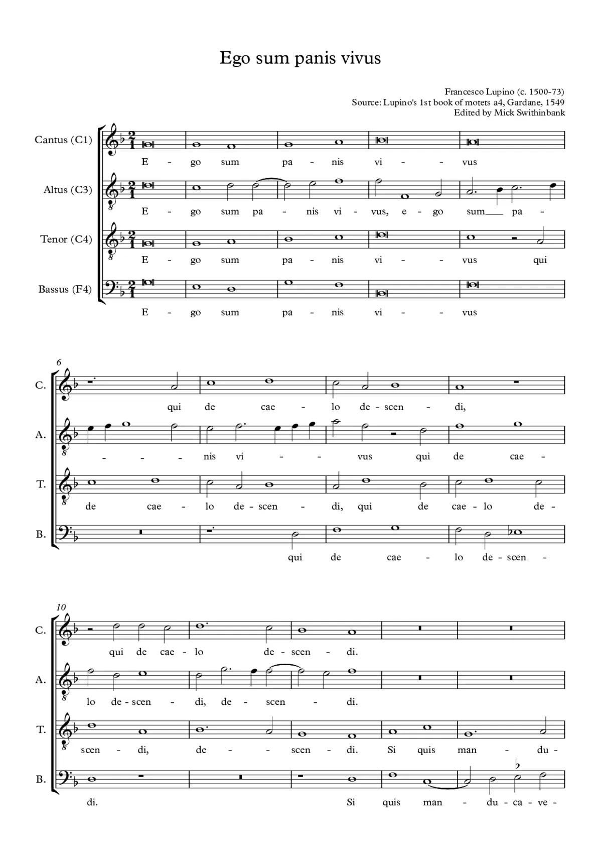 Ego sum panis vivus - Page 1