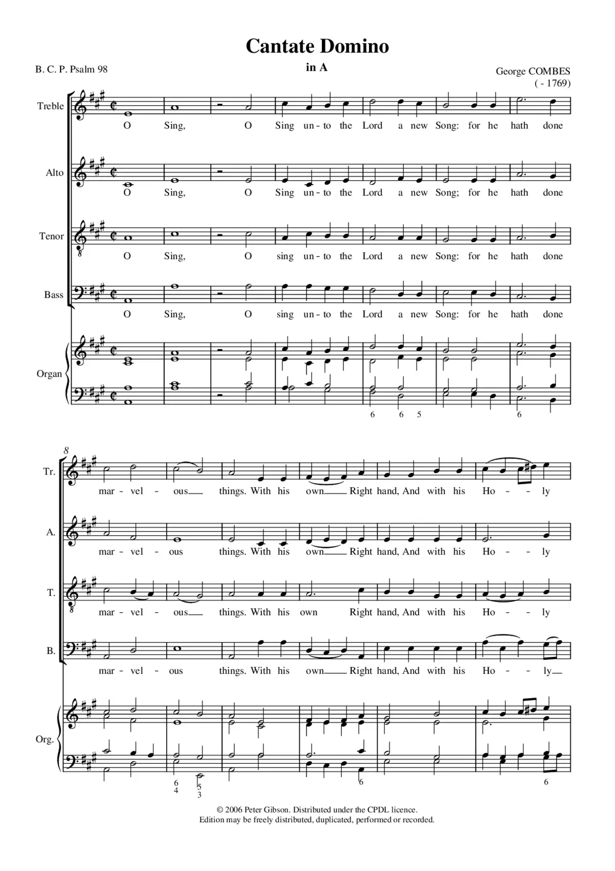 Cantate Domino in A - Page 1