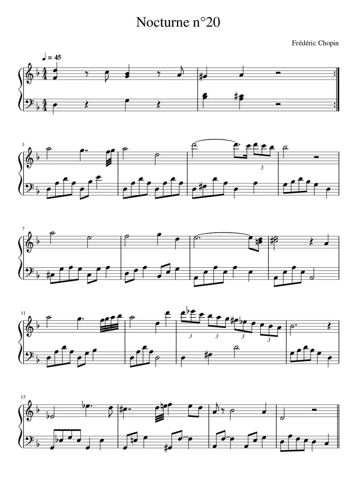 Nocturne in C-sharp minor B.49 - Page 1