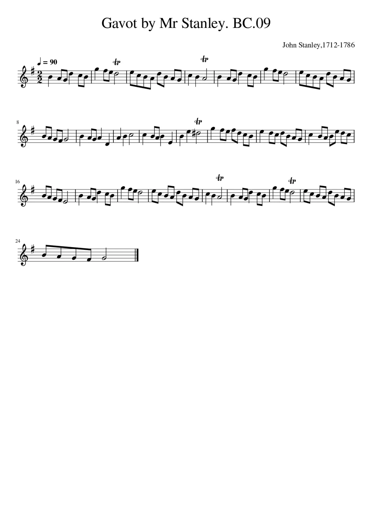 Gavot by Mr Stanley. BC.09 - Page 1