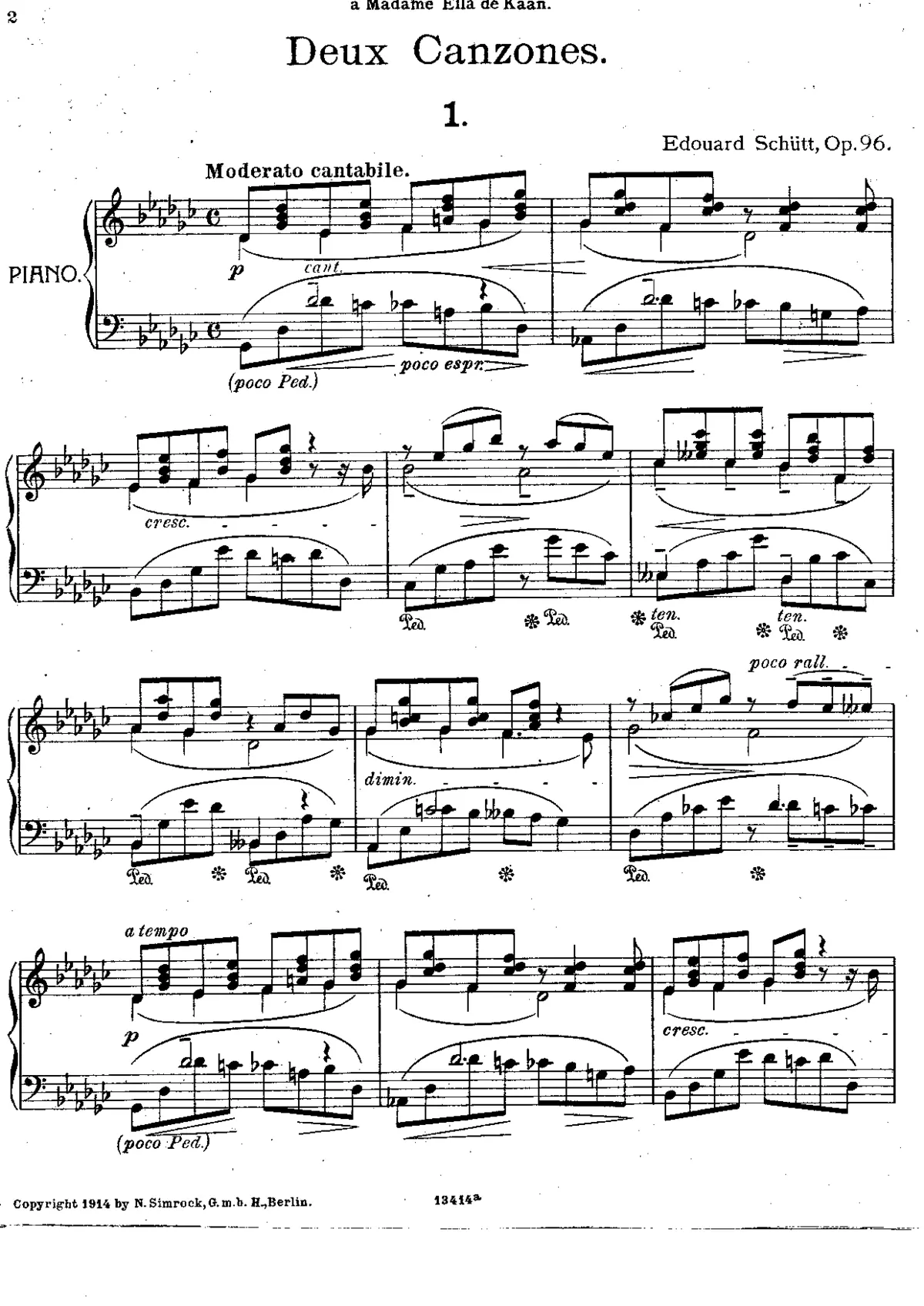 2 Canzones, Op.96 - Page 1