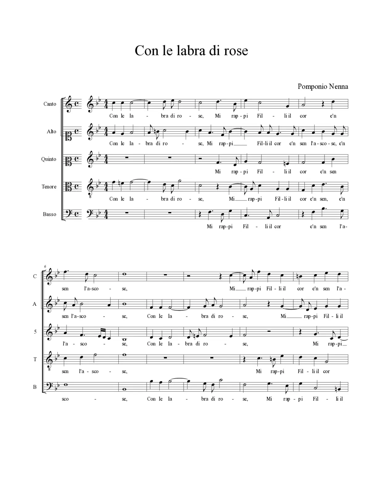 Con le labra di rose - Page 1