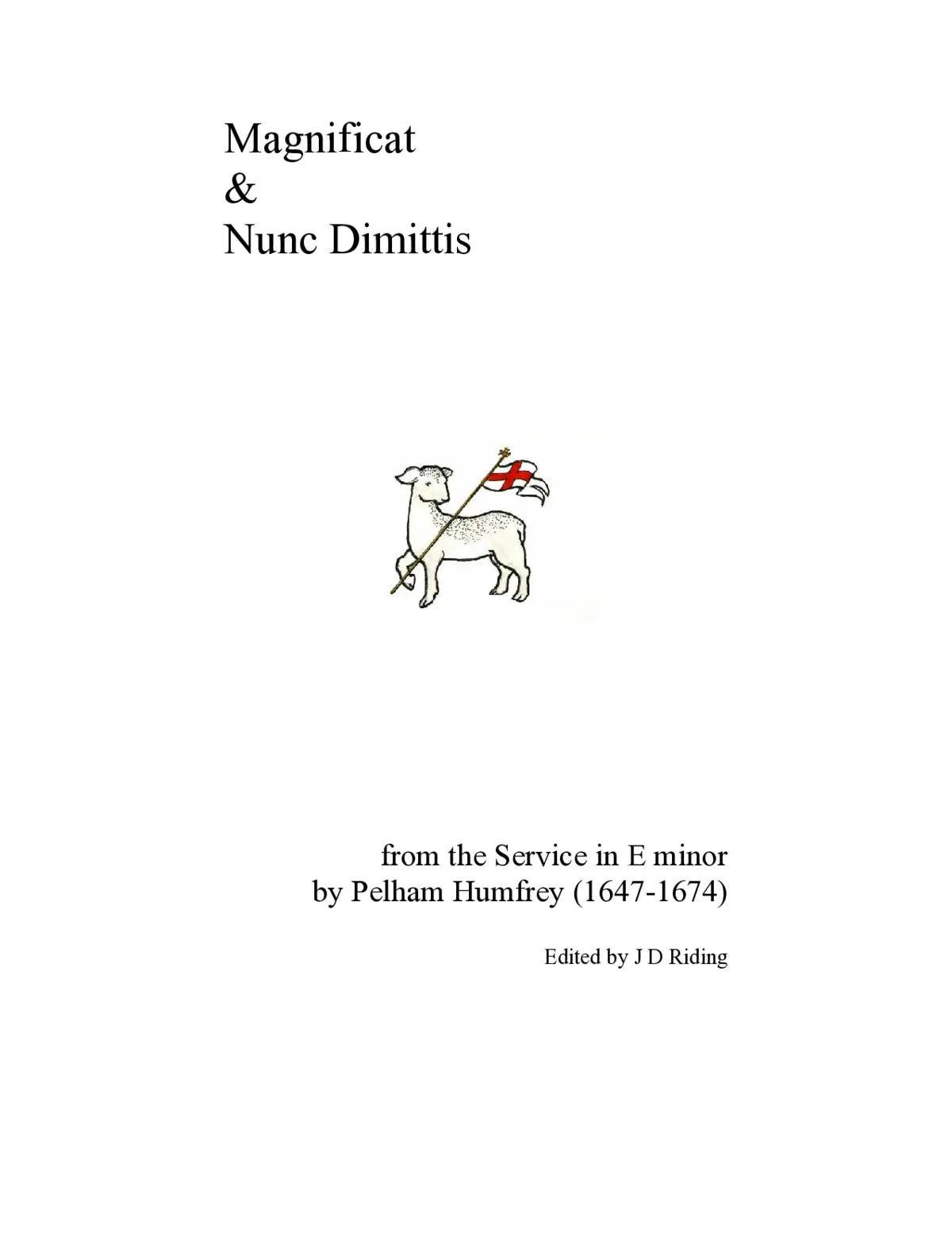 Magnificat and Nunc dimittis in E minor - Page 1