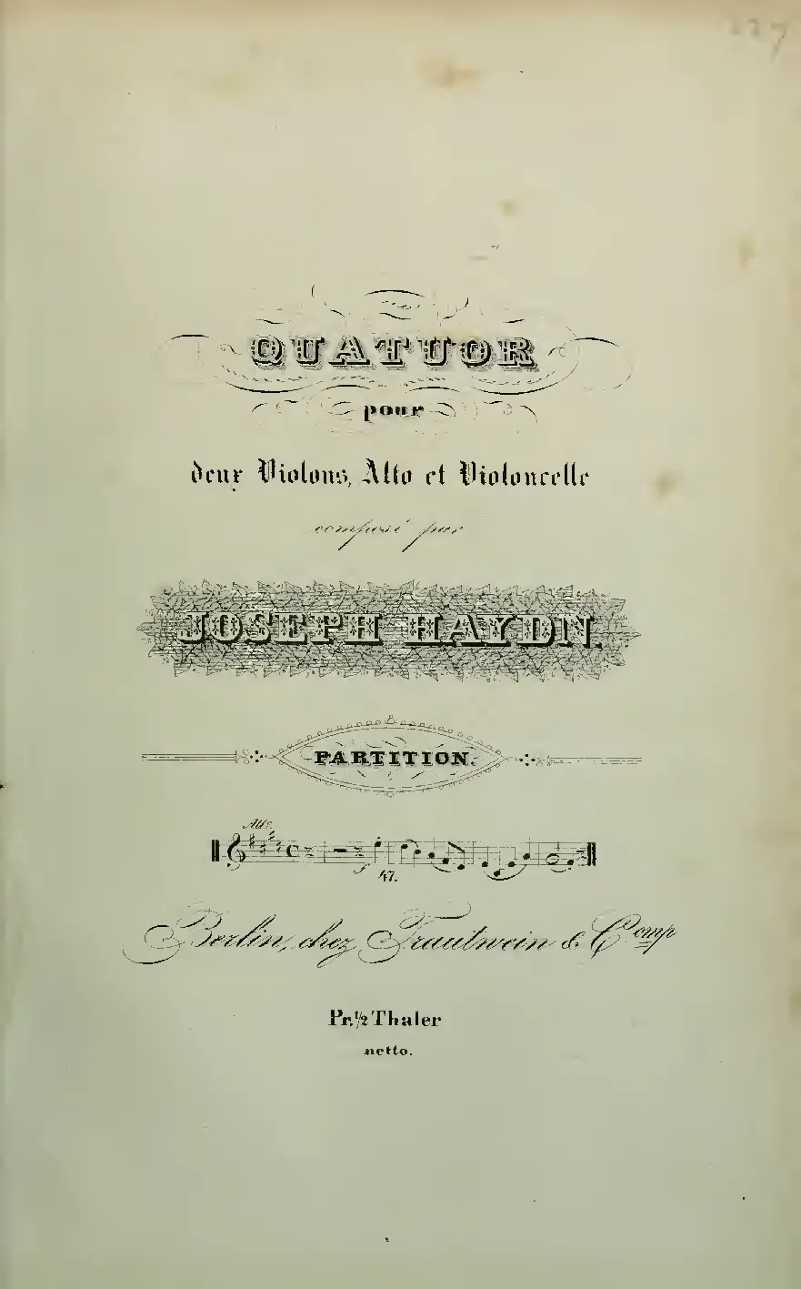 String Quartet in E major - Page 1