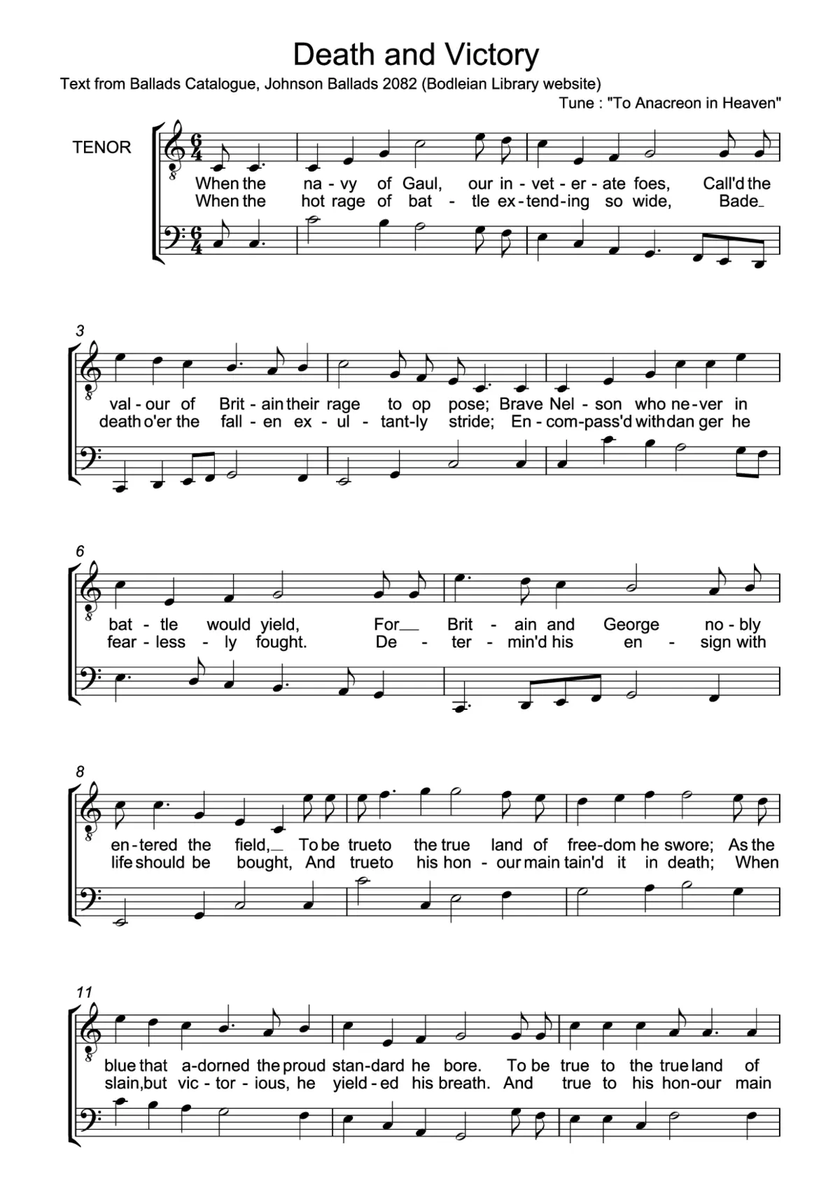Death and Victory (The Anacreontic Song) - Page 1