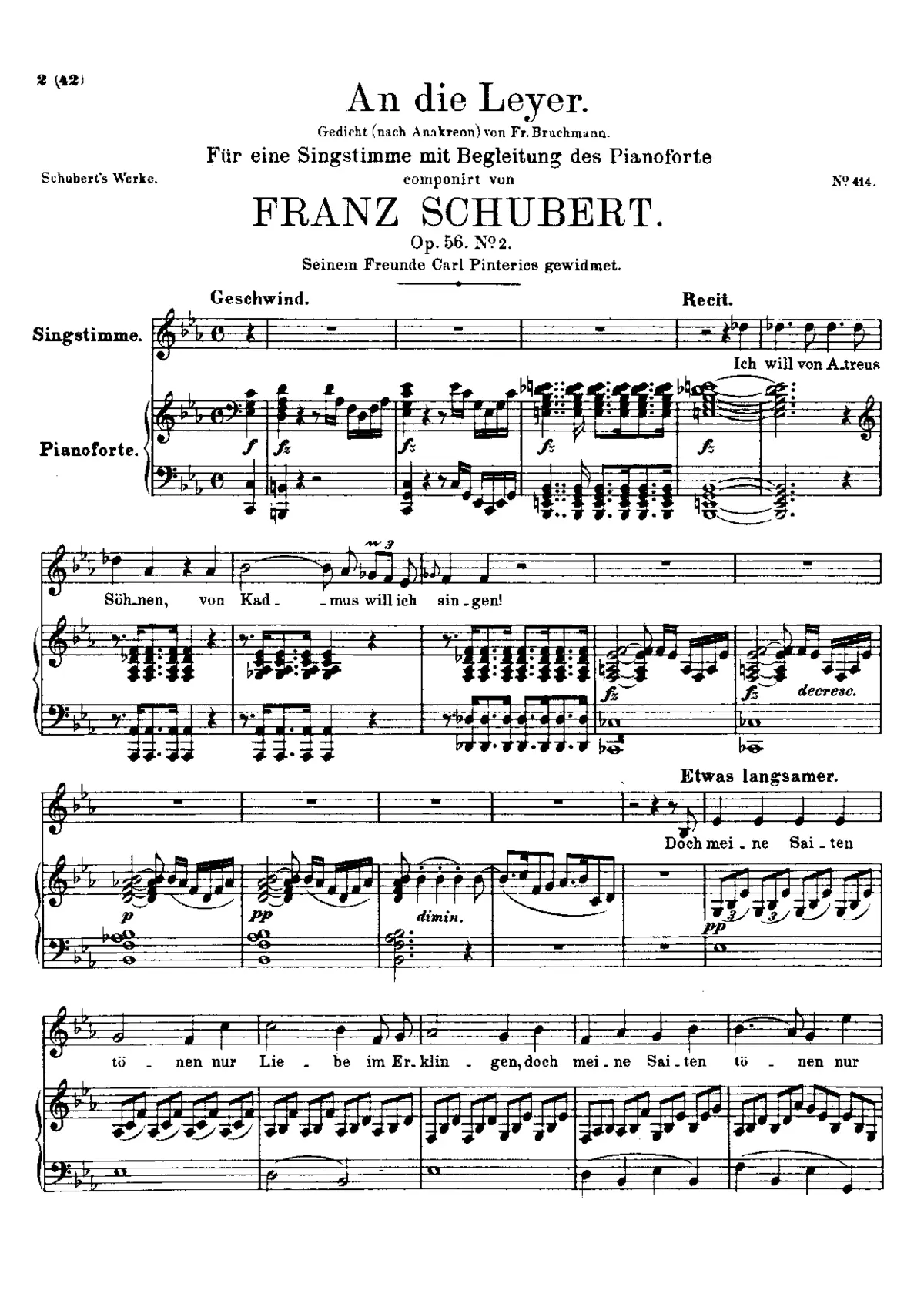 An die Leier, D.737 - Page 1