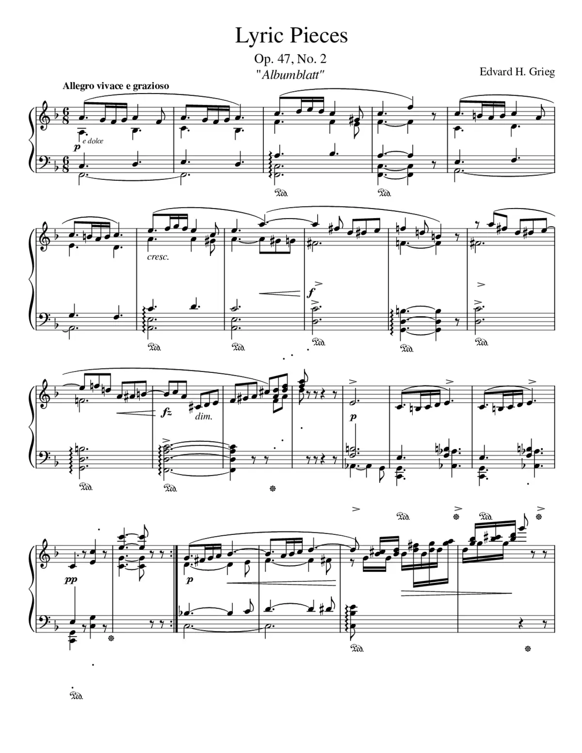 Lyric Pieces Op 47 - Page 1