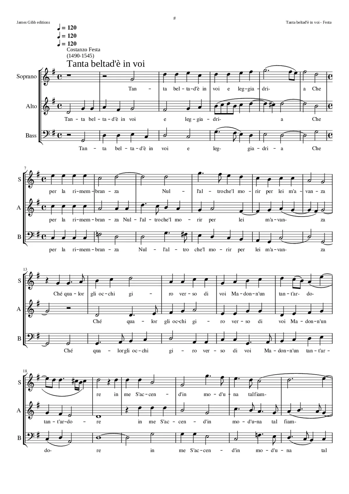 Tanta beltad'è in voi - Page 1