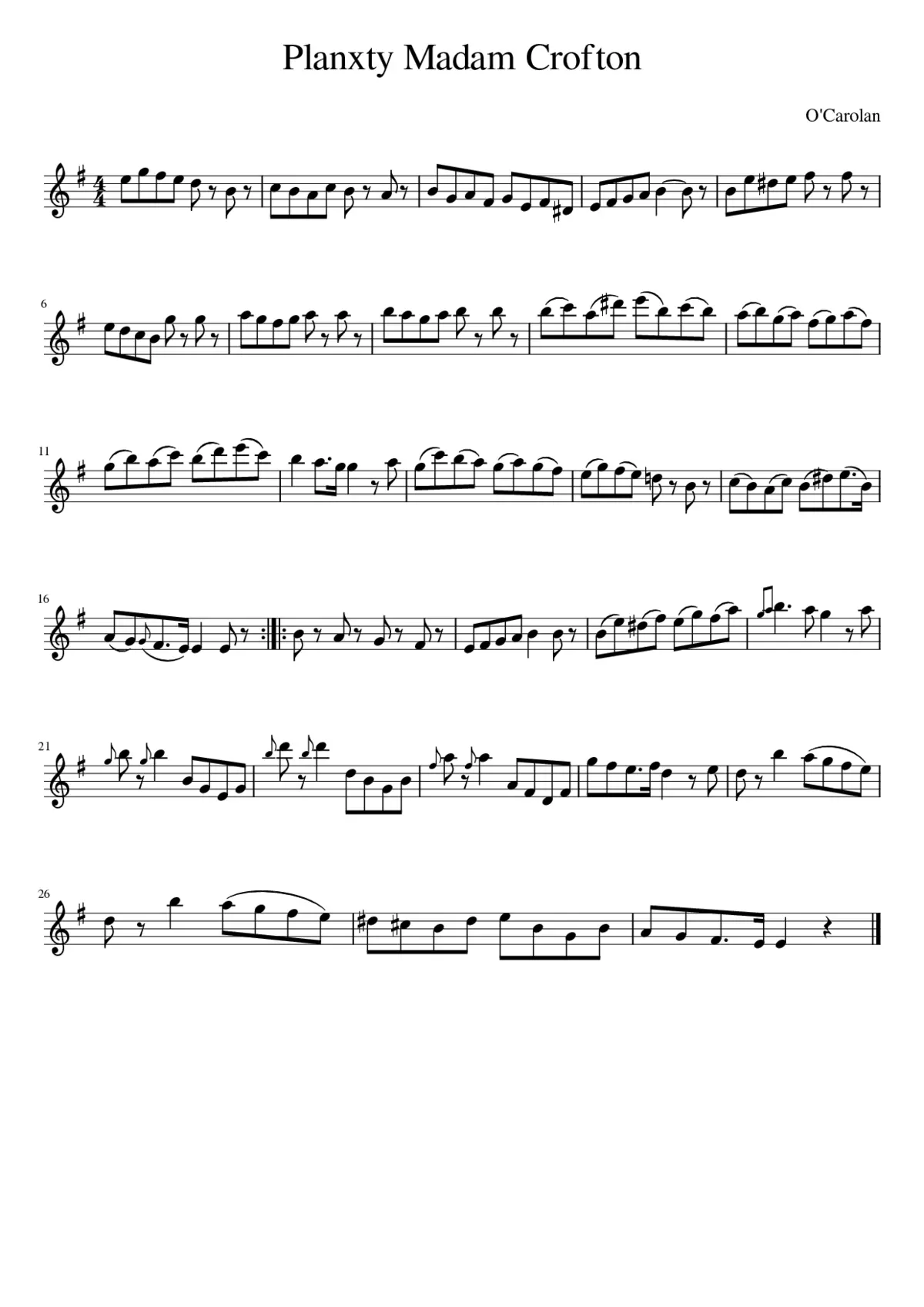 Planxty Madam Crofton - Page 1