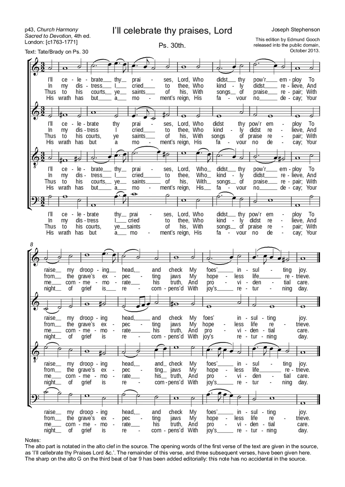 I'll celebrate thy praises, Lord - Page 1