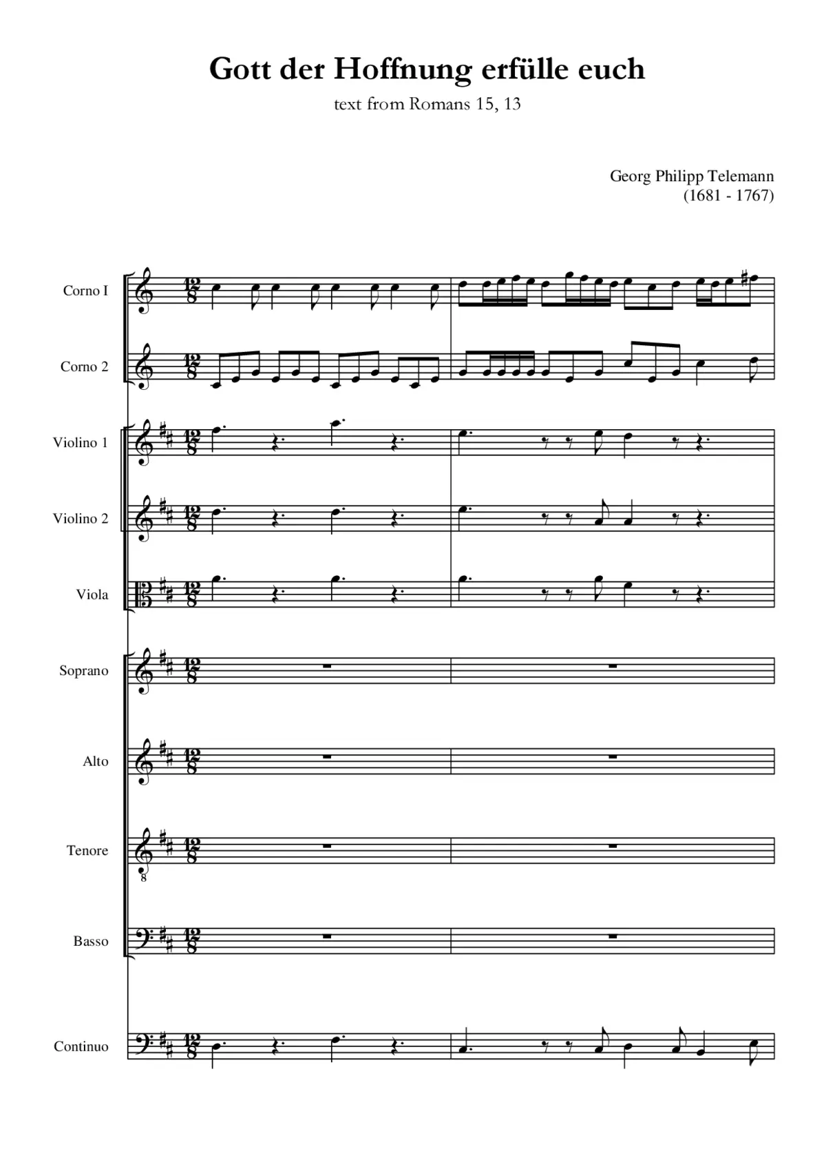 Gott der Hoffnung erfülle euch, TWV 1:634 - Page 1