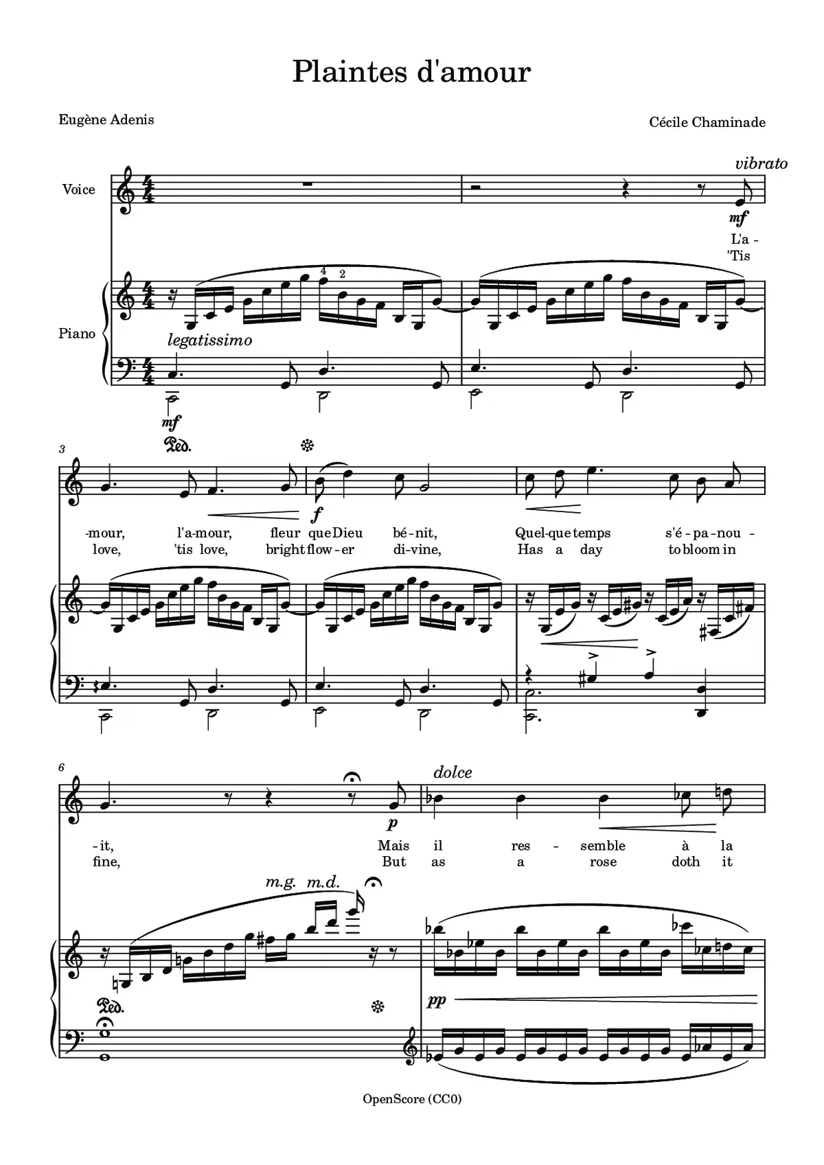 Plaintes d’amour - Page 1