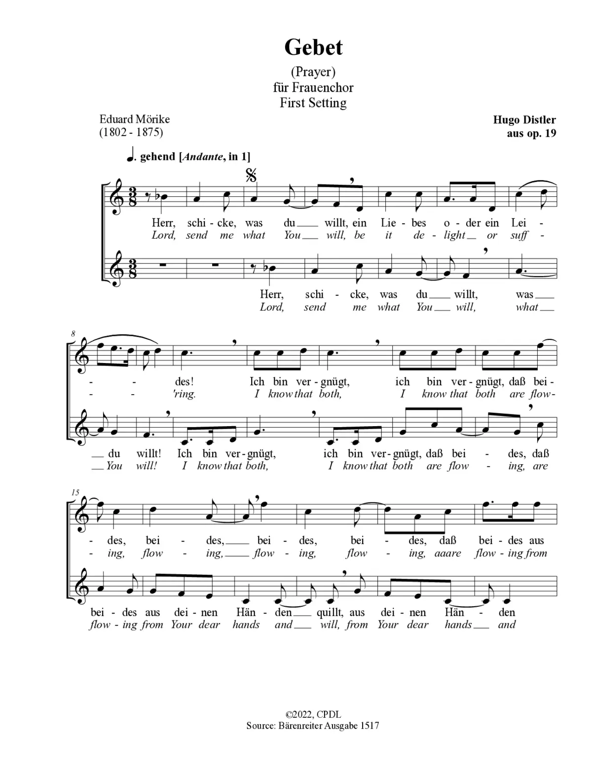 Gebet (1. Fassung) - Page 1