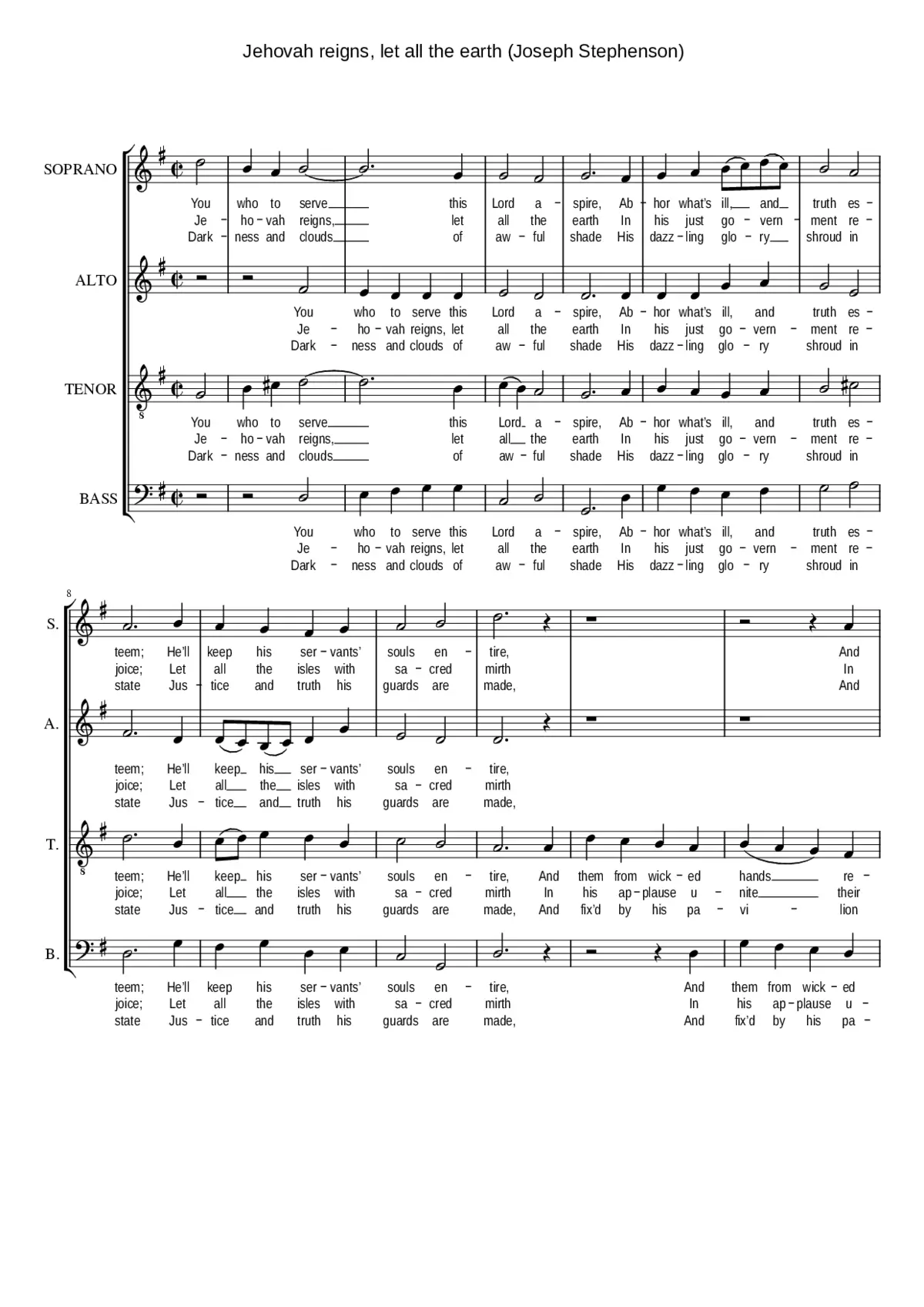 Jehovah reigns let all the earth - Page 1
