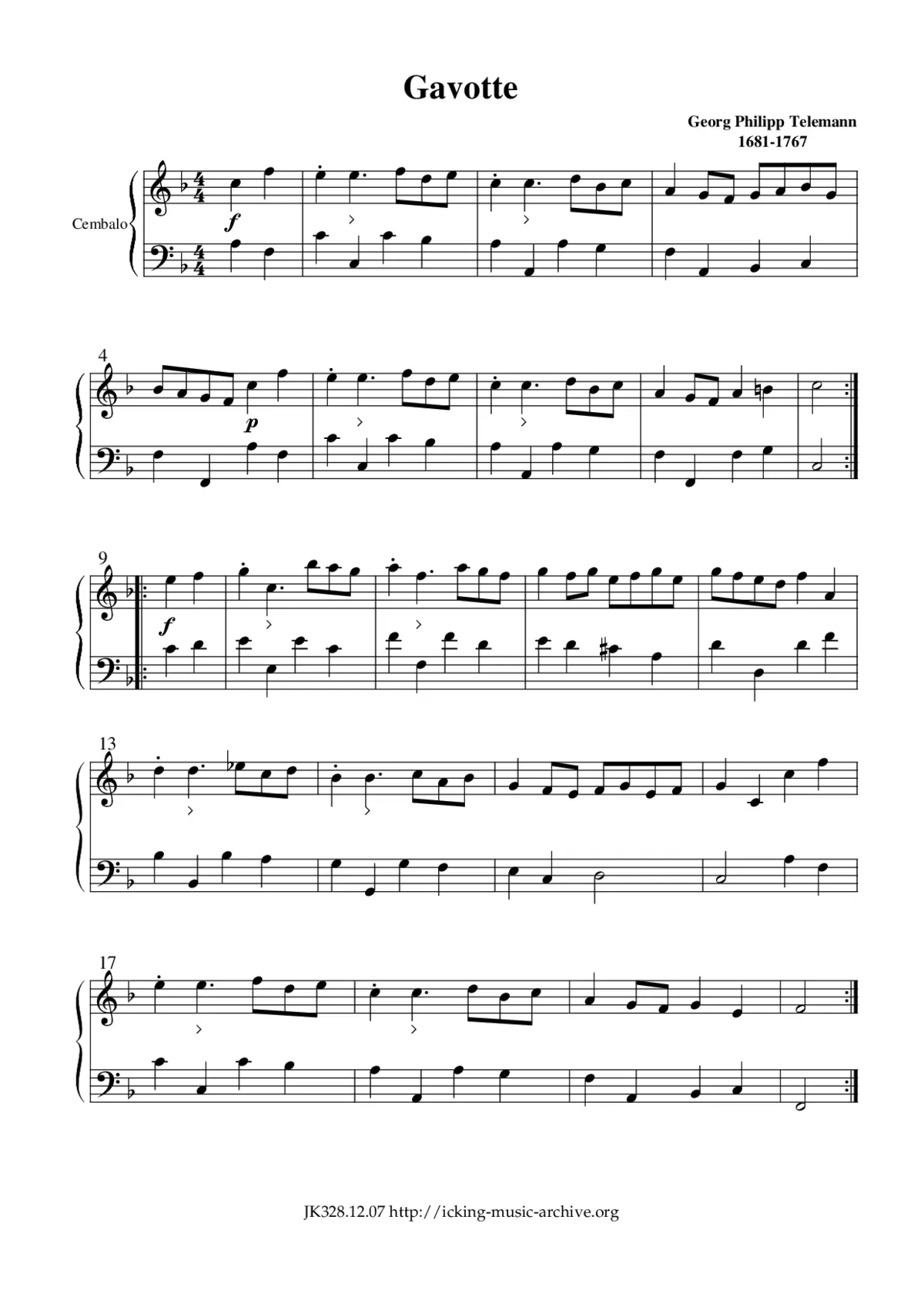 Gavotte in F major - Page 1