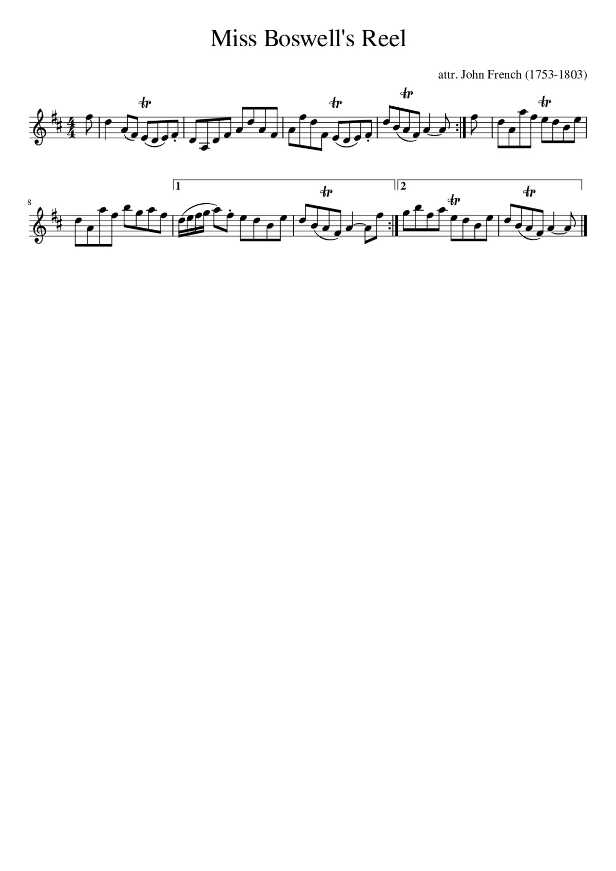 Miss Boswell's Reel - Page 1