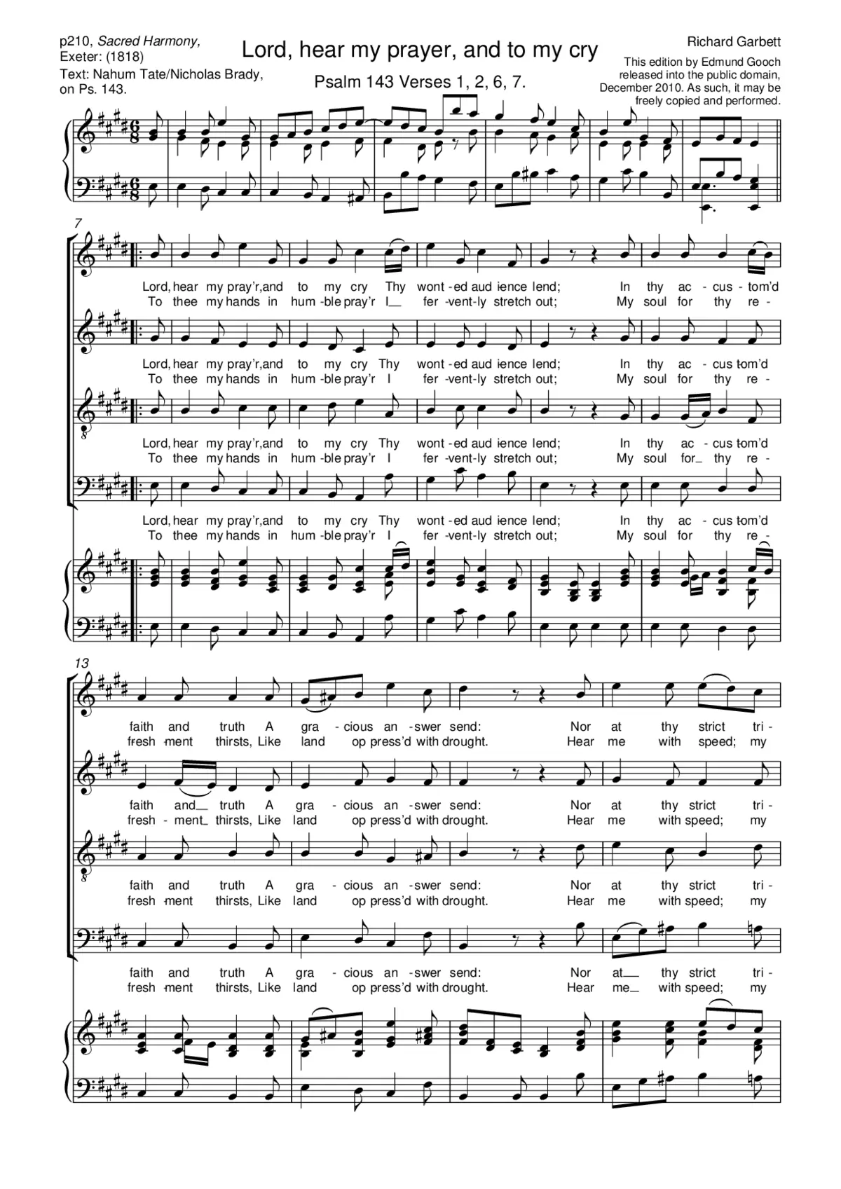 Lord, hear my prayer, and to my cry - Page 1