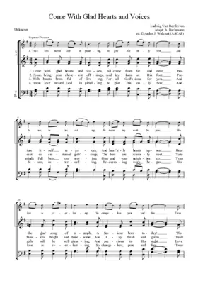 Come with glad hearts and voices