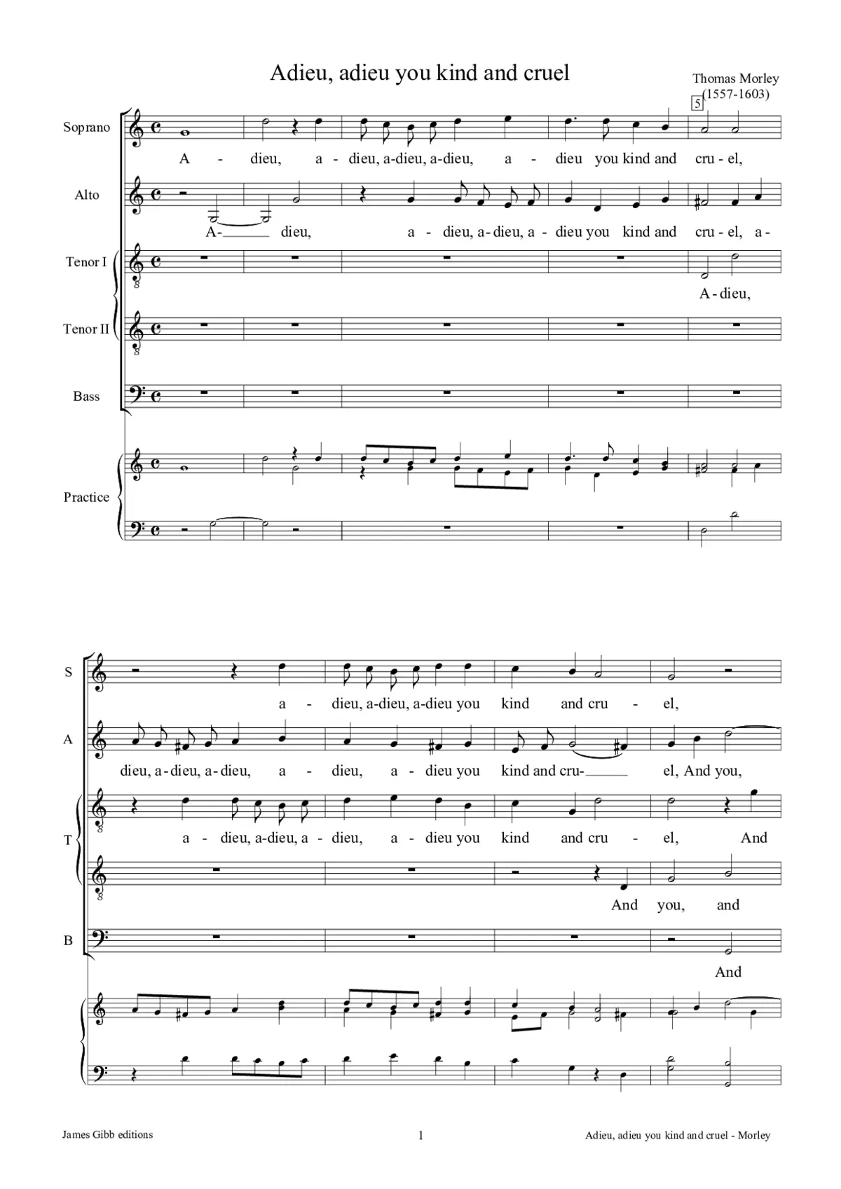 Adieu, adieu you kind and cruel - Page 1