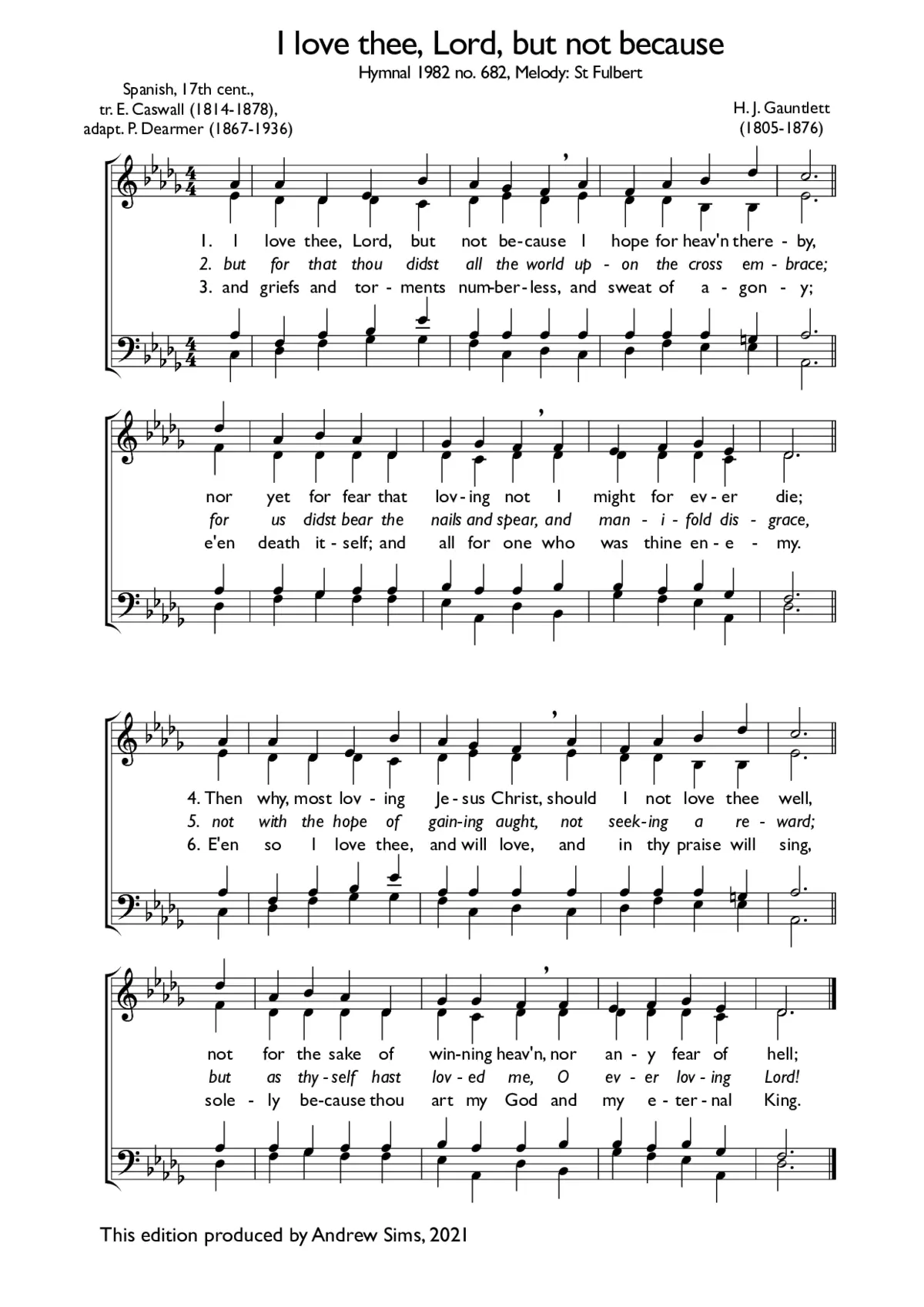 I love thee, Lord, but not because - Page 1