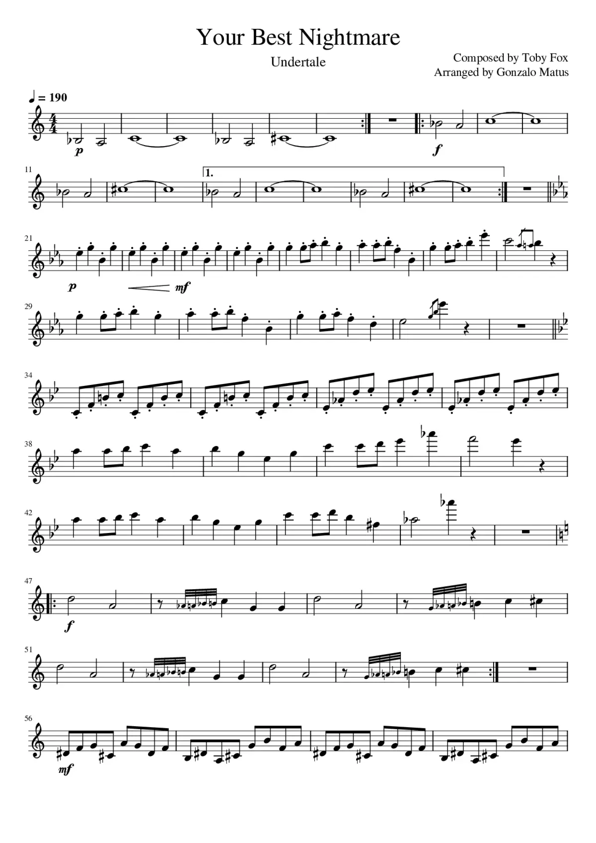 Your Best Nightmare - Violin Solo - Page 1