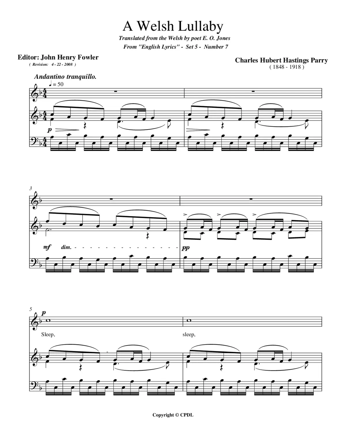 A Welsh lullaby - Page 1