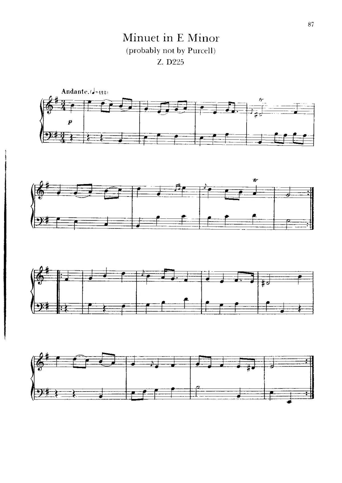 Minuet in E minor - Page 1