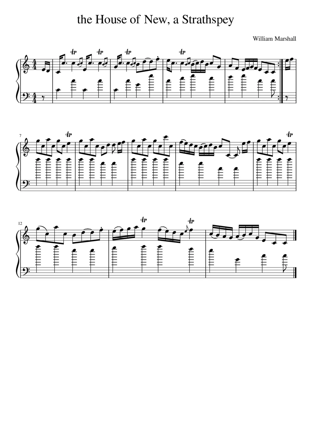 the House of New a Strathspey - Page 1