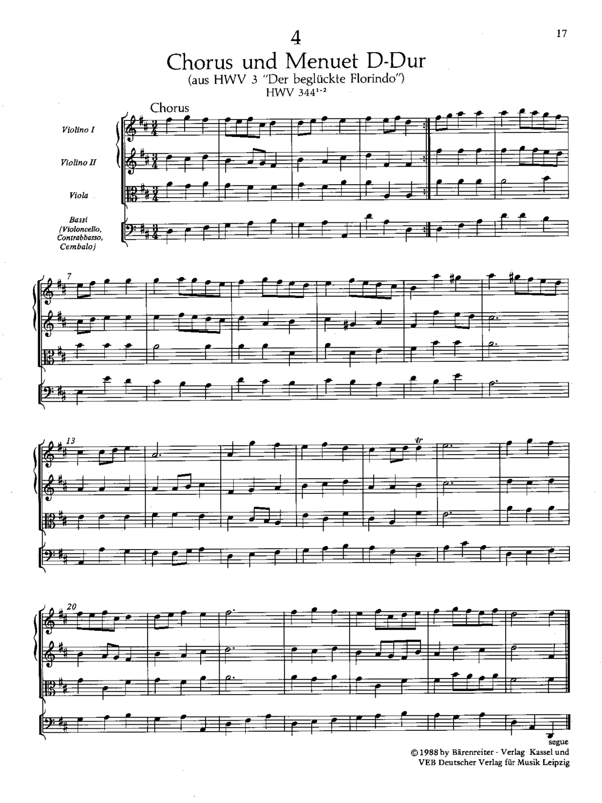 Chorus and Minuet in B-flat major - Page 1