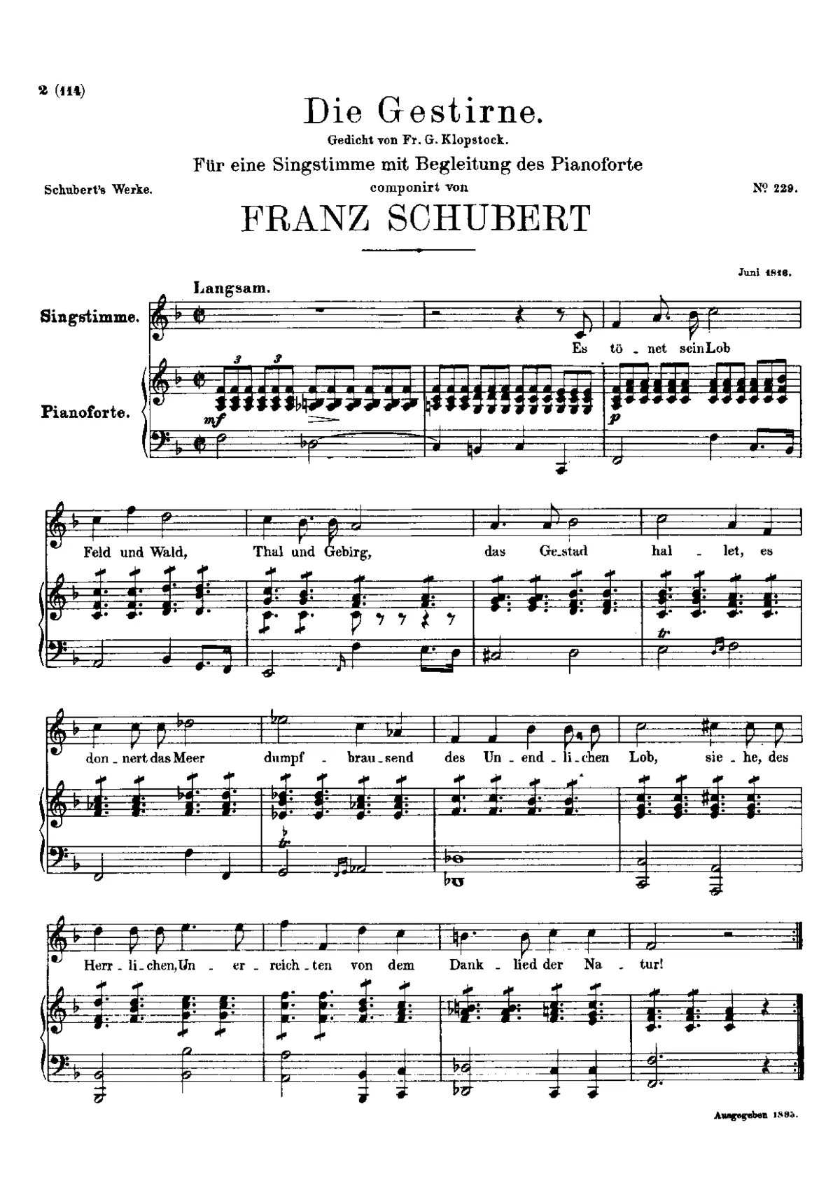 Die Gestirne, D.444 - Page 1