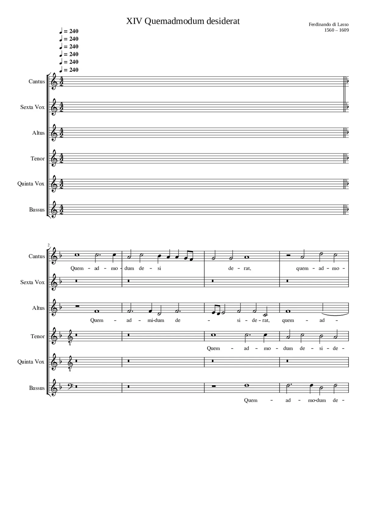 Quemadmodum desiderat - Fuerunt mihi lachrymae - Page 1