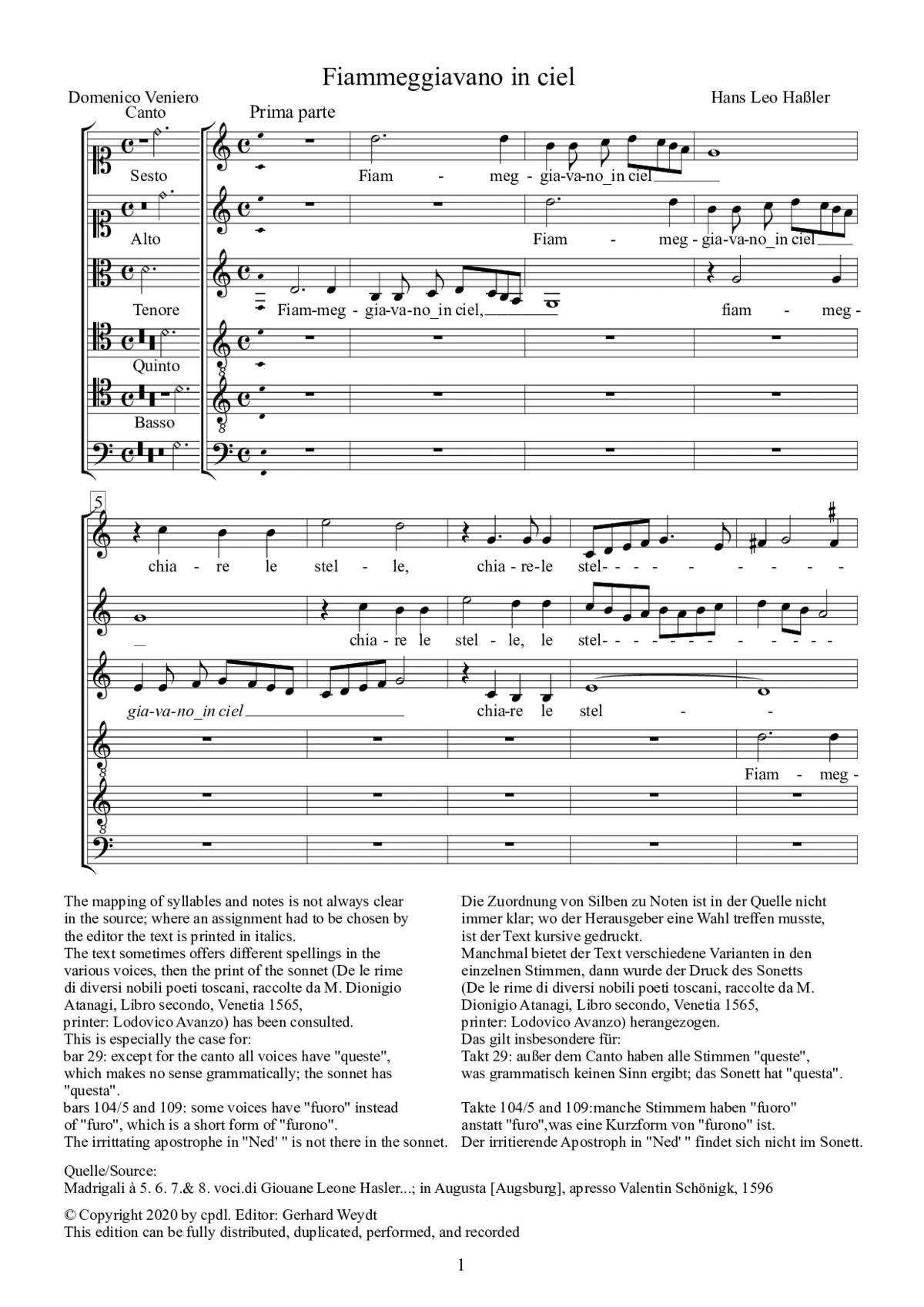 Fiammegiavano in ciel - Page 1
