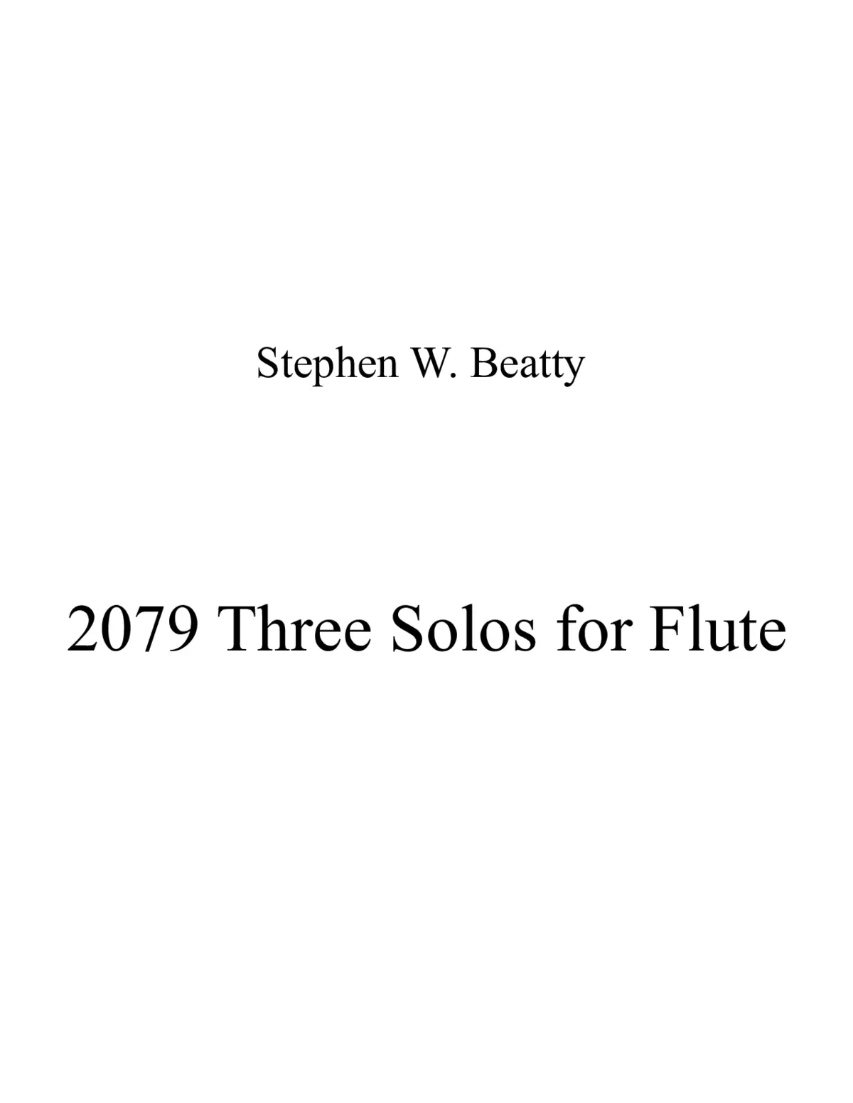 Three Solos for Flute - Page 1