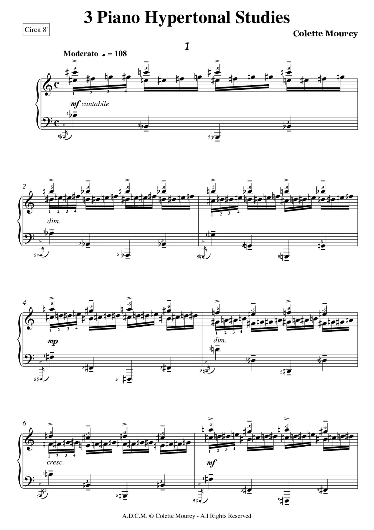 3 Piano Hypertonal Studies - Page 1