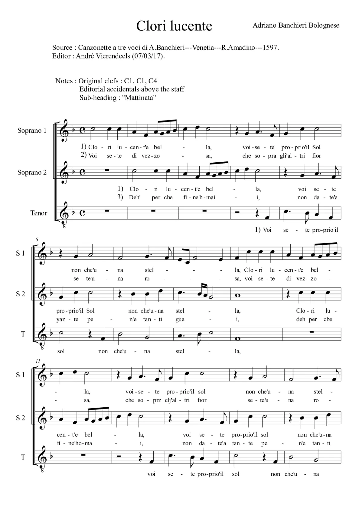 Clori lucent' e bella - Page 1