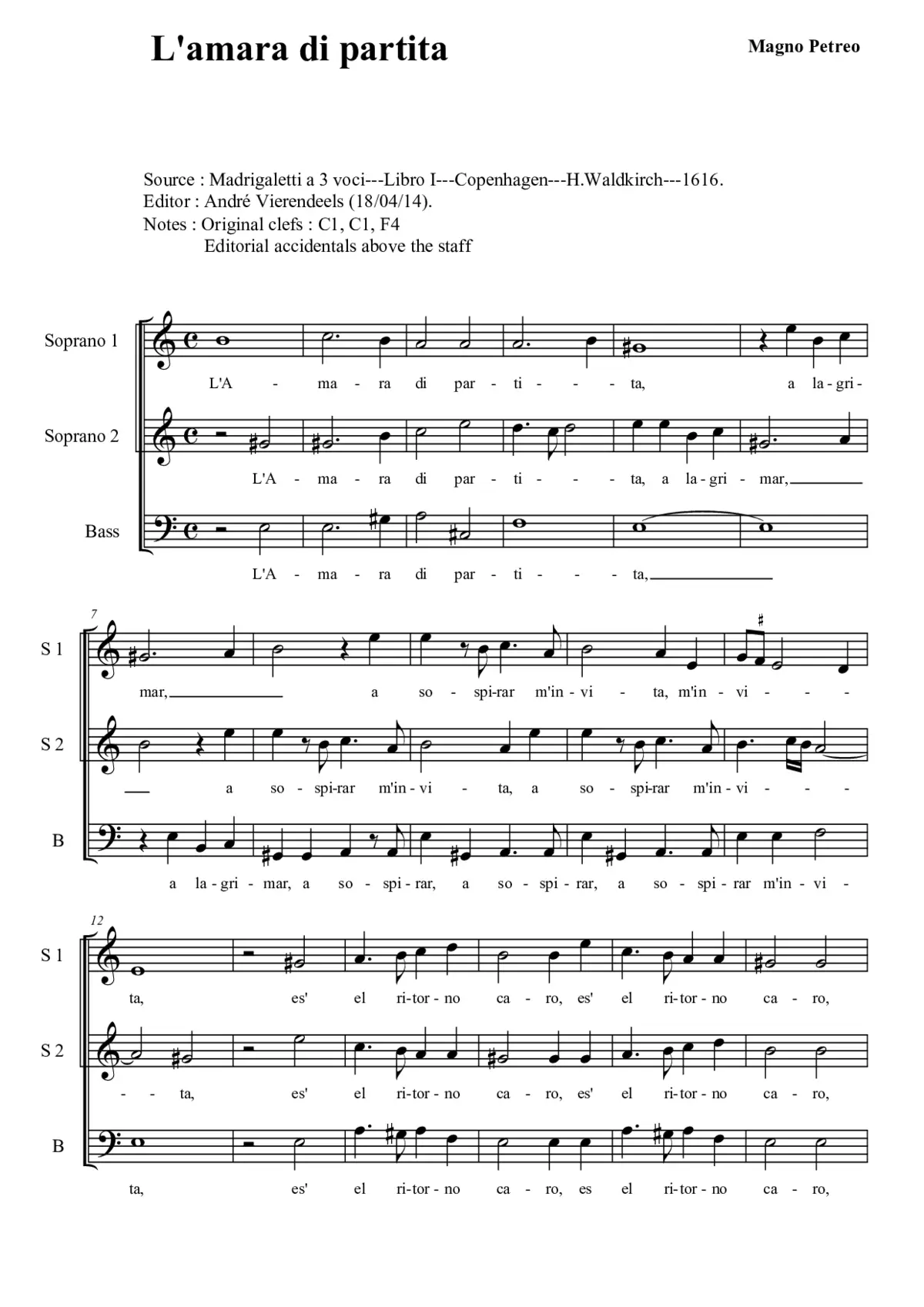 L'amara dipartita - Page 1