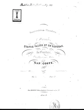 Souvenirs de Flandres, Marche, 4 Valses et un Rondeau