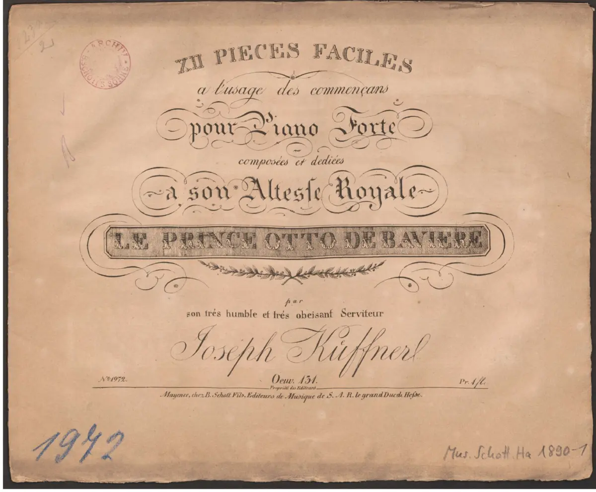 12 Pièces faciles à l'usage des commençans pour Pianoforte - Page 1