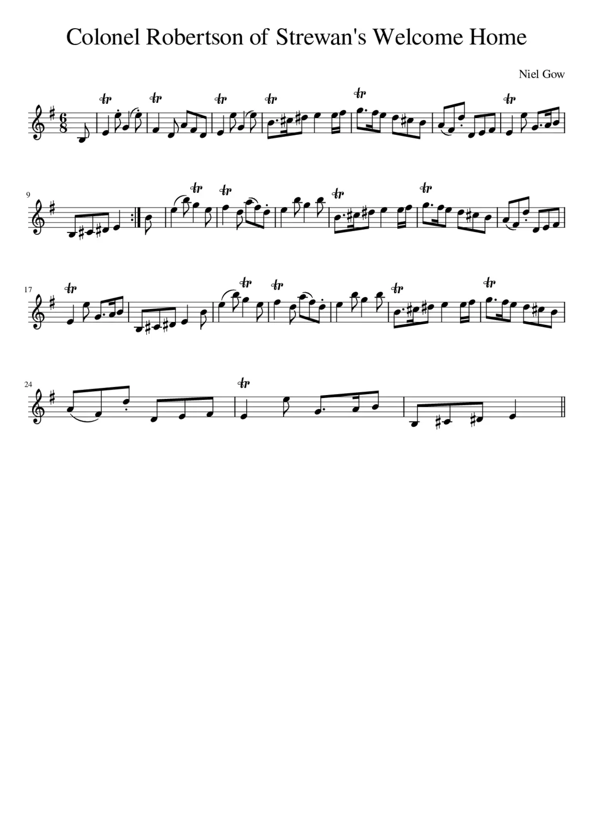 Colonel Robertson of Strewan's Welcome Home - Page 1