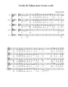 Occhi de l'alma mia vivaci e soli