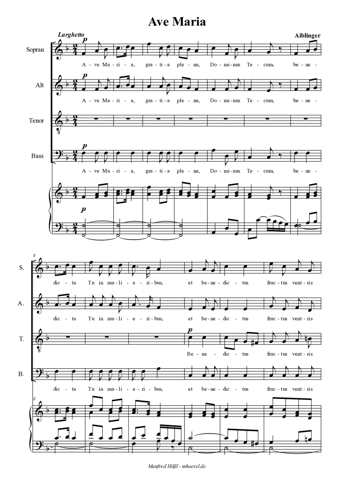 Ave Maria und Confitebor - Page 1